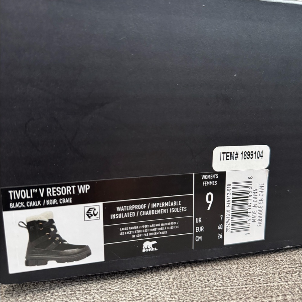 Sorel Black Shearling Cuff Lug-Sole Hiking Boot - Picture 6 of 6